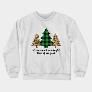 LEOPARD AND PLAID CHRISTMAS TREE Crewneck Sweatshirt